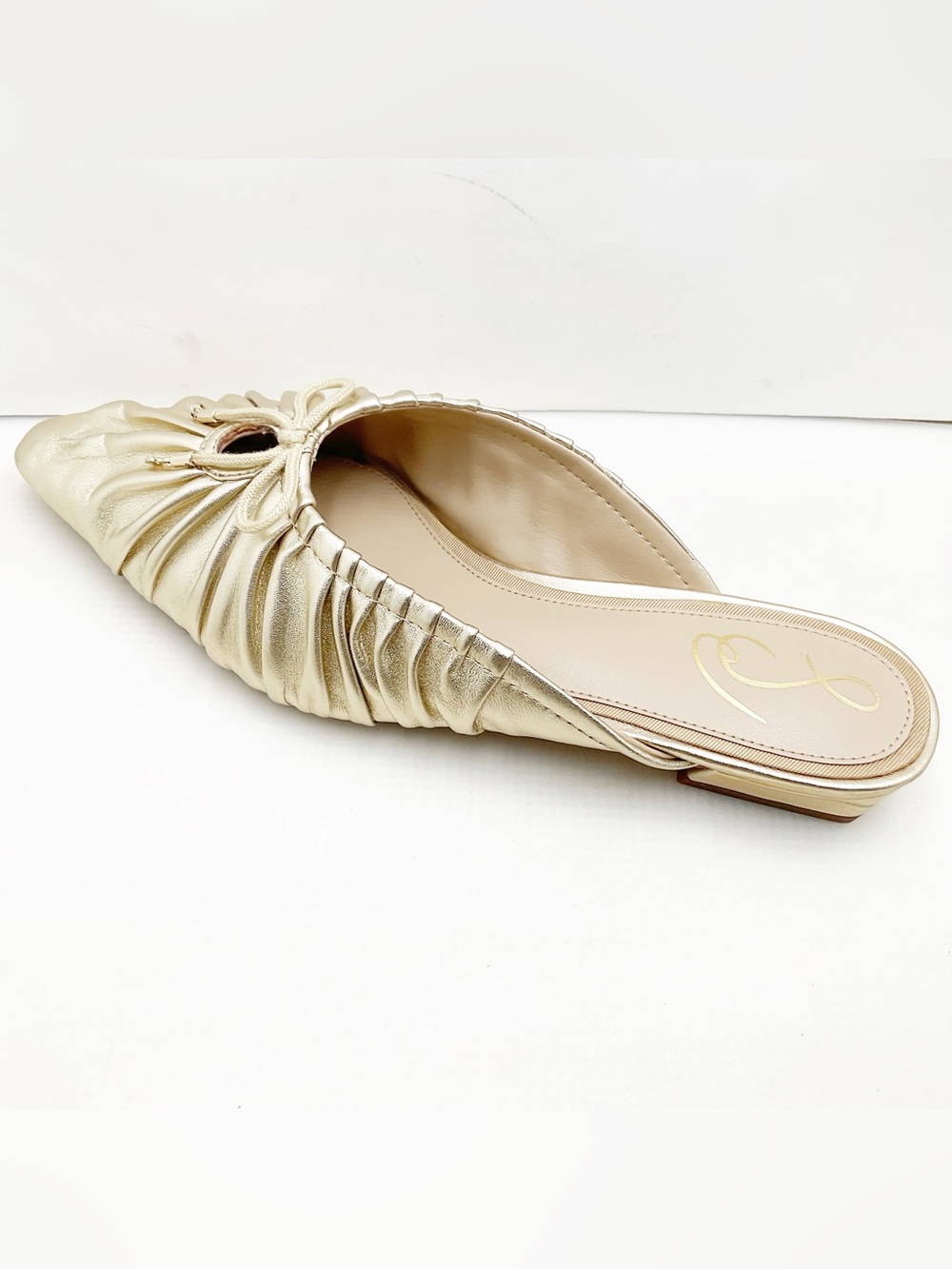 {Sam Edelman} Julia Metallic Gold Pointed Toe Mules - Picture 5 of 14